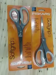 2 Pack Fiskars 01-004761J Softgrip Scissors Straight Stainless Steel, 8 Inch