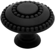 1-3/8" Double Beaded Knob Flat Black