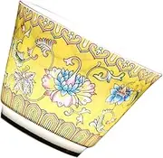 OFFSCH Ceramic Kung Fu Tea Cup with Flower Pattern Vintage Porcelain Teacup for Home Office and Tea House Elegant Delicate Teaware and Entertaining Guests