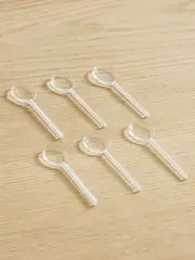 [Yali Glass] Yali Glass - Filigrana Set Of Six Glass Caviar Spoons - White - One size One size White