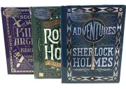 ❤️KING ARTHUR, ROBIN HOOD, SHERLOCK HOLMES LeatherBound Child’s Classics NEW