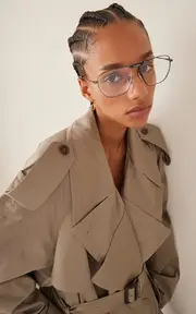 [Balenciaga] Tag 2.0 Aviator-Frame Metal Glasses