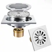 Square Floor Drain Thickened Stainless Steel Bathroom Tile Insert Floor Drainer Anti-odor Anti-clogging Shower Floor Drain