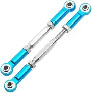 2PCS ShareGoo RC Front Rear Metal Steering Servo Link 80-110mm Adjustable Turnbuckles Camber Linkage Rod Ends for Traxxas Slash 4x4 5807 Stampede HQ727 1/10 RC Car Upgraded Parts,Blue