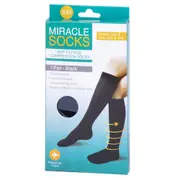Miracle Anti-Fatigue Knee-High Compression Medical Socks Leg Support Pair S/M BK
