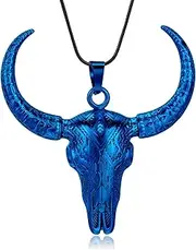 [Ydmwannx] Cremation Urn Necklace for Ashes Ox Head Cremation Jewelry Stainless Steel Ashes Pendant for Men Women Keepsake Jewelry Memorial Necklace