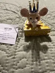 Mouse King and cheese enameled trinket box