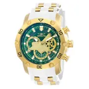 Invicta Men's Watch Pro Diver Scuba Chrono Green Dial Two Tone Bracelet 23422