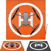 [SYMIK] LP570 Drone Landing Pad (3x3 fold) Weighted Double-Sided Waterproof 22.5''/57cm Foldable Helipad for DJI Mavic 4 Pro/Air 3S/Mini 4 Pro/Mini 3 Pro/Mini 2/SE/Mini 4K, Mavic 3 /Pro/Cine/Classic