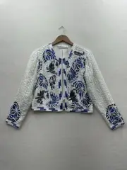 LaBellum Hillary Scott Women’s Small Blue White Lined Sequined Jacket