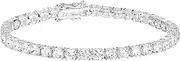 [Amazon Essentials] Plated Sterling Silver Round Cut Cubic Zirconia Tennis Bracelet