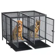 Fin Jumbo Elevated Dog Cage Heavy Duty Metal Frame Pet Playpen Crate Kennel W 2 Door