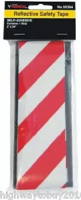 (24) Hanson 55304 2" x 24" Red Silver Self Adhesive Reflective Safety Tape