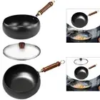 11inch Wok Pan Chinese Cooking Wok Gas Wooden Handle Boiling Induction Cooker