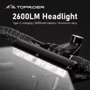 Bicycle Light Front 2600Lumen Bike Light 8000mAh Flashlight USBCharging MTB Road