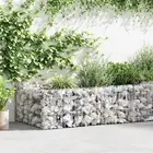 Gabion Planter Galvanised Steel 180x90x50 cm Outdoor Garden Decor Landscap 41624
