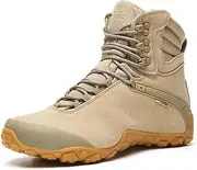 [SANANG] Hiking Boots Men Women Waterproof Mountain Shoes Cow Leather Sandy Black High Outdoor Tactical Army Climbing Trekking