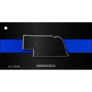 Nebraska Thin Blue Line Novelty Metal Key Chain KC-8909
