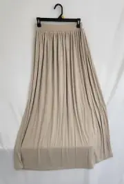 NWT Boohoo Maxi Long Skirt Pull On Stretch Tan Size 10