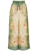 Zimmermann August Printed Silk Trousers - Green Other - 1 (UK 10 / S) 1 (UK 10 / S)