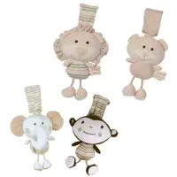 在飛比找松果購物優惠-【Organic】有機棉有聲震動玩具/安撫玩具(大象/猴子/