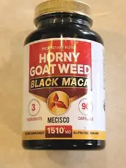Horny Goat Weed Black Maca 1510 mg 90 Caps Exp 07/2025 Fast Ship