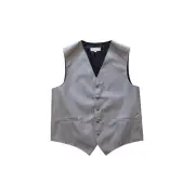 New Men's Tuxedo Vest Waistcoat Vertical Stripes only prom wedding party Gray
