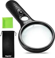 3X 45X High Magnification Magnifying Glass with Light, Suitable for Reading, Jewellery, Lnspection, Science (Black)