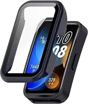 FANYUAN Huawei Band 10 Protective Case + Screen Protector, PC Material Anti-Shock Case, HD Film, Anti-Scratch, Cover Compatible with Huawei Band 10.(Dark Blue)