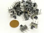 25 x Slide switch 1P2T 3pin on/off SS-12D06G5 Angled Terminal Miniature E14