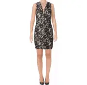 Aidan by Aidan Mattox Womens Stretch Lace V-Neck Dress Size 0