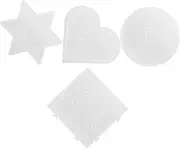 Abaodam 4pcs DIY Bean Stencil Puzzle Kit Geometric Templates for Boys and Girls Creative Development Safe Educational Toy