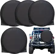 Tire Cover, 4X Wheel Protector, Sunproof Waterproof Shield, Elastic Strap Wheel Guard Storage Bag for Truck, Rv, Caravan, Trailer, Parking Lot, Long-Term, Outdoors, Vehicle