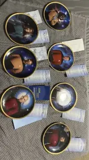 Set Of 6 Hamilton Collection 1993 Star Trek the Next Generation Numbered Plates