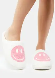 [Public Desire] Pink Smile Fuzzy Slippers