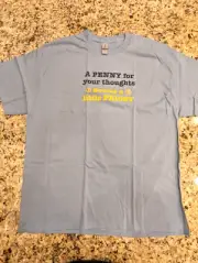 Gilden Men's T-Shirt "A Penny for your thoughts seems a little Pricey" Blue XL