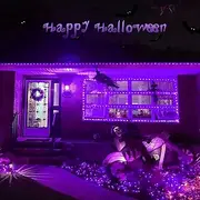 Halloween Purple Light String 8 Function Indoor and Outdoor Halloween Decorative Light String Low Voltage Safety Plug 10 Meters 100 Lights 20 Meters 200 Lights