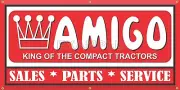 AMIGO COMPACT GARDEN TRACTORS VINTAGE DEALER SIGN REMAKE BANNER SIZE OPTIONS