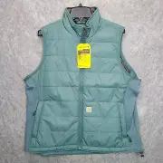 NEW Carhartt Rain Defender Insulated Vest Women XL Green Relaxed Fit Rugged Flex
