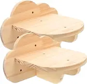 CORHAD 2pcs Cloud Cat Wall Steps Wooden Cat Climber Wall Shelf for Indoor Cats Pet Supplies