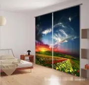 3D Sky field 55 Blockout Photo Curtain Printing Curtains Drapes Fabric Window AU