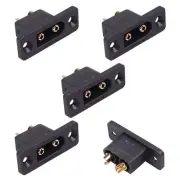 5 x XT90E-M Male 3-Pin Gold Plated Panel Mount Connectors 30A AMASS