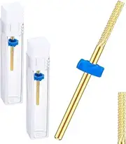 Snblzhef 4pcs Carbide Nail Drill Bits Cuticle Drill Bits Electric for Nail Cleaning Manicure, Gold