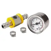 Universal Fuel Pressure Gauge 1/8 Npt(140 Psi) With 3/8 Inch Fuel Line Fuel Pressure Gauge Sensor T Silver