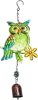 Hanging Wind Chimes， Pendant Wind Chimes Indoor Outdoor Balcony Garden Decor Yard Owl Chimes Pendants Metal Glass Painted Birds Hanging Bell Wind Chimes