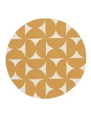 [LOOPSIE] Almere Geometric Washable Round Rug in Two Tone