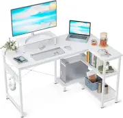 L Shaped Computer Desk with Reversible Storage Shelves, 118 * 80 * 86.4Cm, Corne