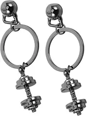 VANZACK 2pcs Dumbbell Keychain for Men Zinc Alloy Fitness Charm Keyrings Creative Weightlifting Pendant Unique Sports Keychain for Gym Enthusiasts Stylish Backpack Ornament
