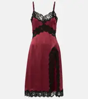 [Dolce & Gabbana] Dolce & Gabbana Silk and cotton-blend midi dress AU 18 red