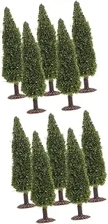 10pcs Mini Model Pine Tree Mini Plant Decor Christmas Party Decorations Mini Pine Trees for Crafts Mini Trees Small Pine Tree Decoration Pine Trees Decor Small Trees Plastic Green